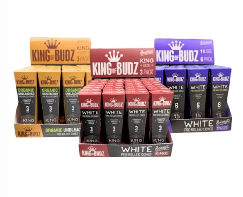 King Of Budz - 3pk Cones - King Size French White