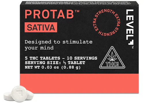 Level | PROTAB | Sativa | 10mg THC / Serving | 5 Tablets-1