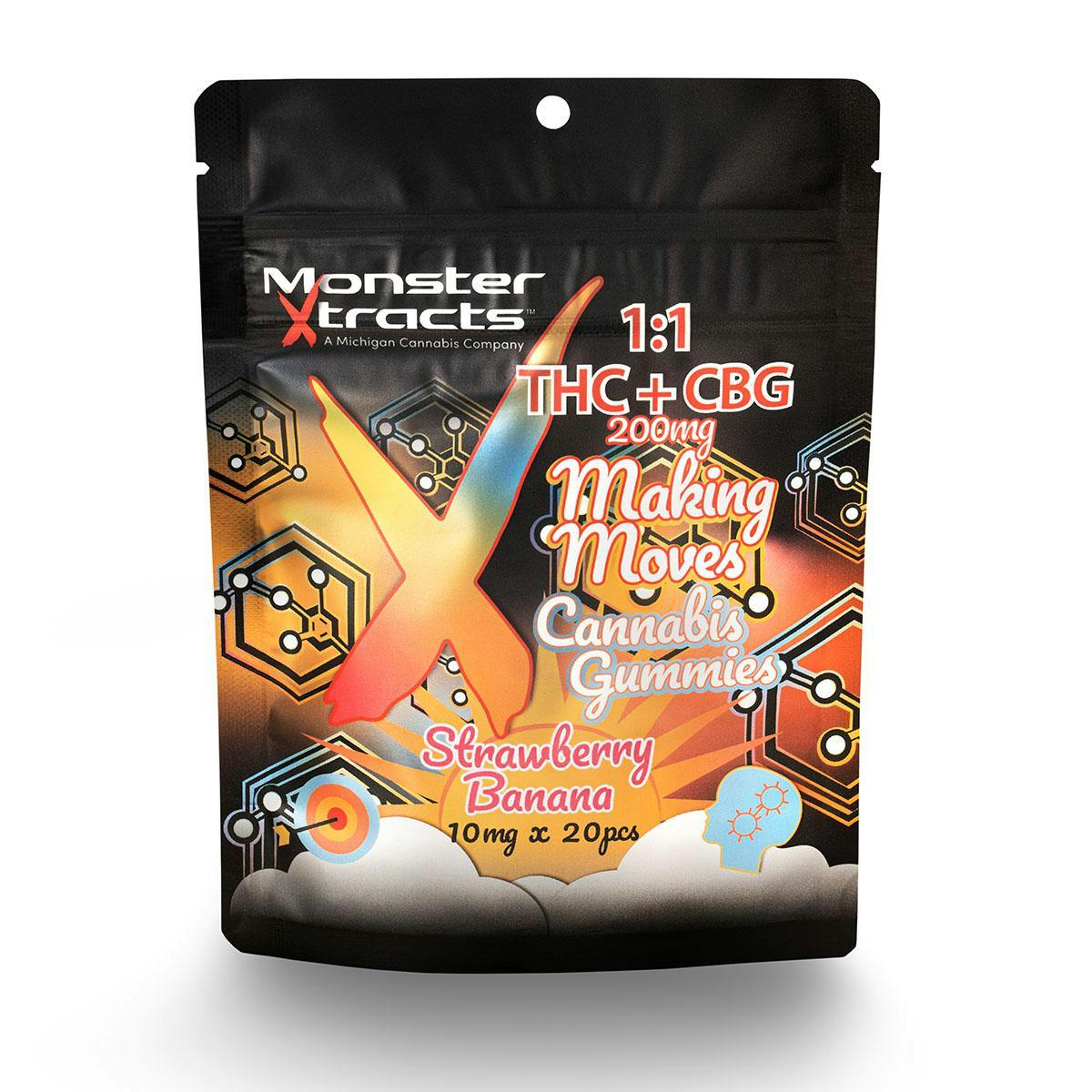 Product: Monster Xtracts | CBG Gummies 1:1 - Strawberry Banana - 200mg