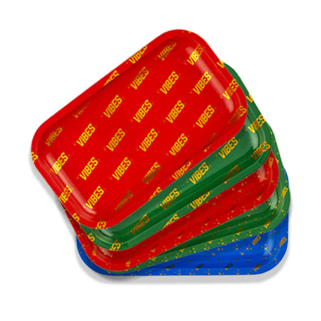 Rolling Tray Vibes 7" x 5.5" (Blue) (hybrid, papers rolling supplies)