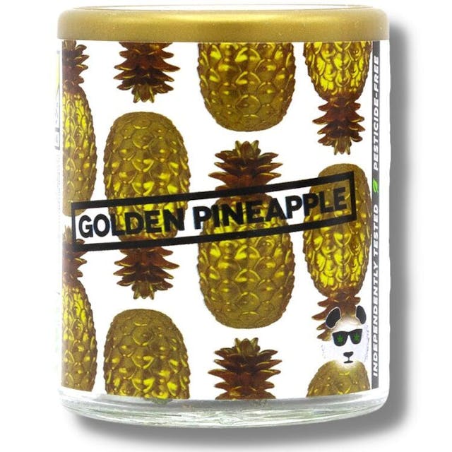 Golden Pineapple is a potent sativa-dominant hybrid that will leave its user feeling euphoric and highly productive. Its aroma is described as fruity and light, boasting an enjoyable tropical citrus flavor. Golden Pineapple delivers effective relief for symptoms associated with anxiety and stress while still maintaining a physically energizing and mentally tranquil experience. This mood-elevating blend of Golden Goat and Pineapple Kush pairs well with game nights with good company.