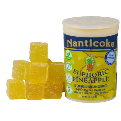 Nanticoke Euphoric Pineapple 1:1:1 (THC:CBG:CBD) Gummies 10mg 10pk