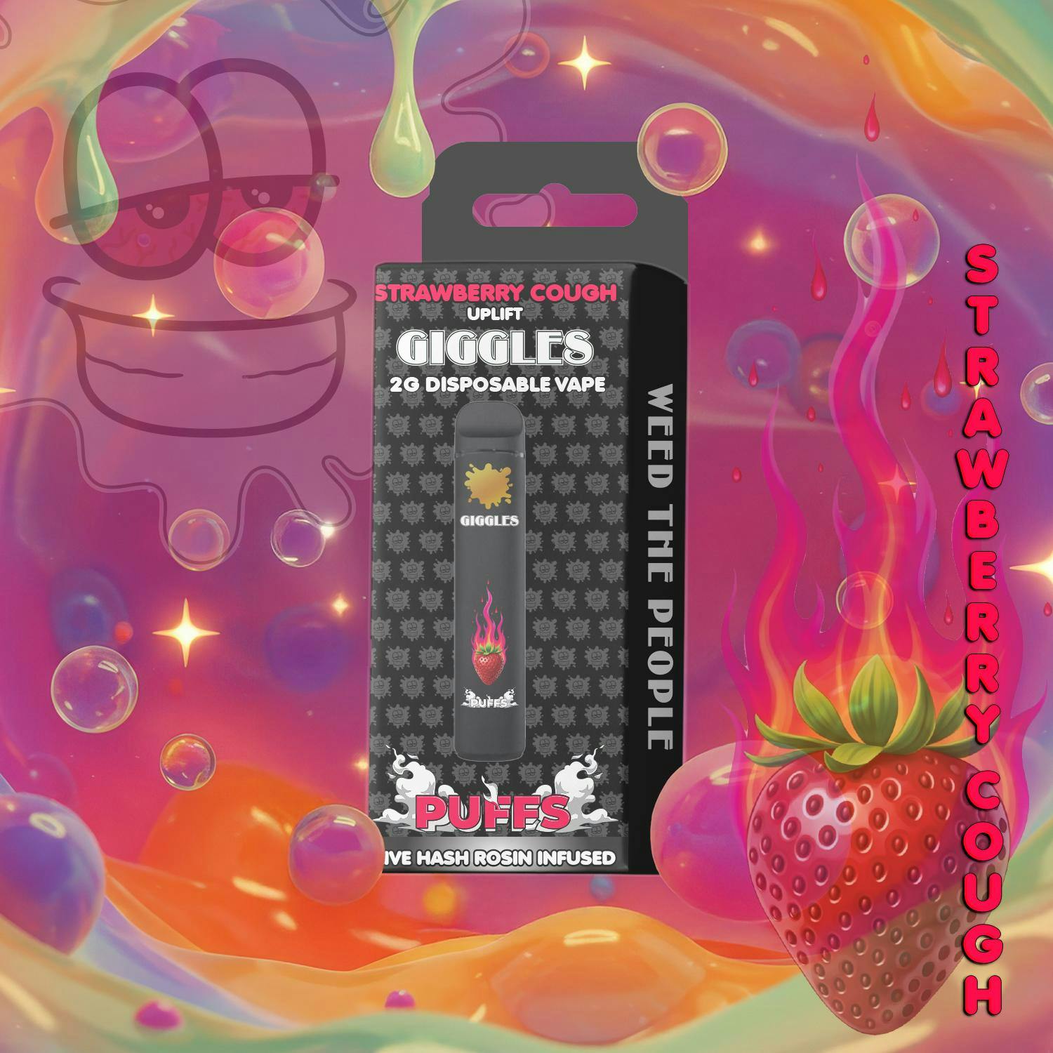 Giggles - 2g Live Rosin Disposable - Strawberry Cough