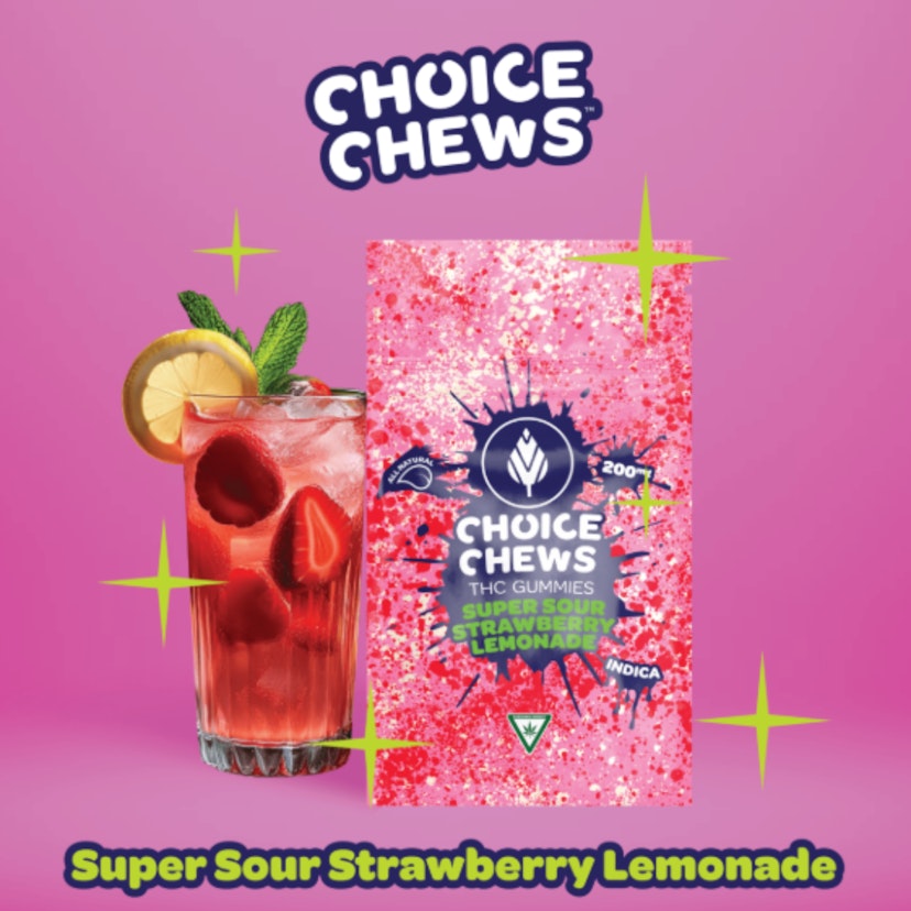 Choice - Super Sour Strawberry Lemonade 200mg Gummies