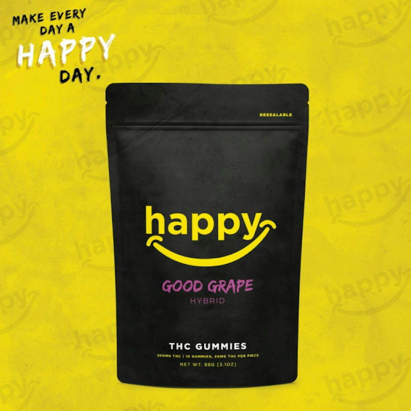 Happy | 200mg THC Gummies | Good Grape (Hybrid)
