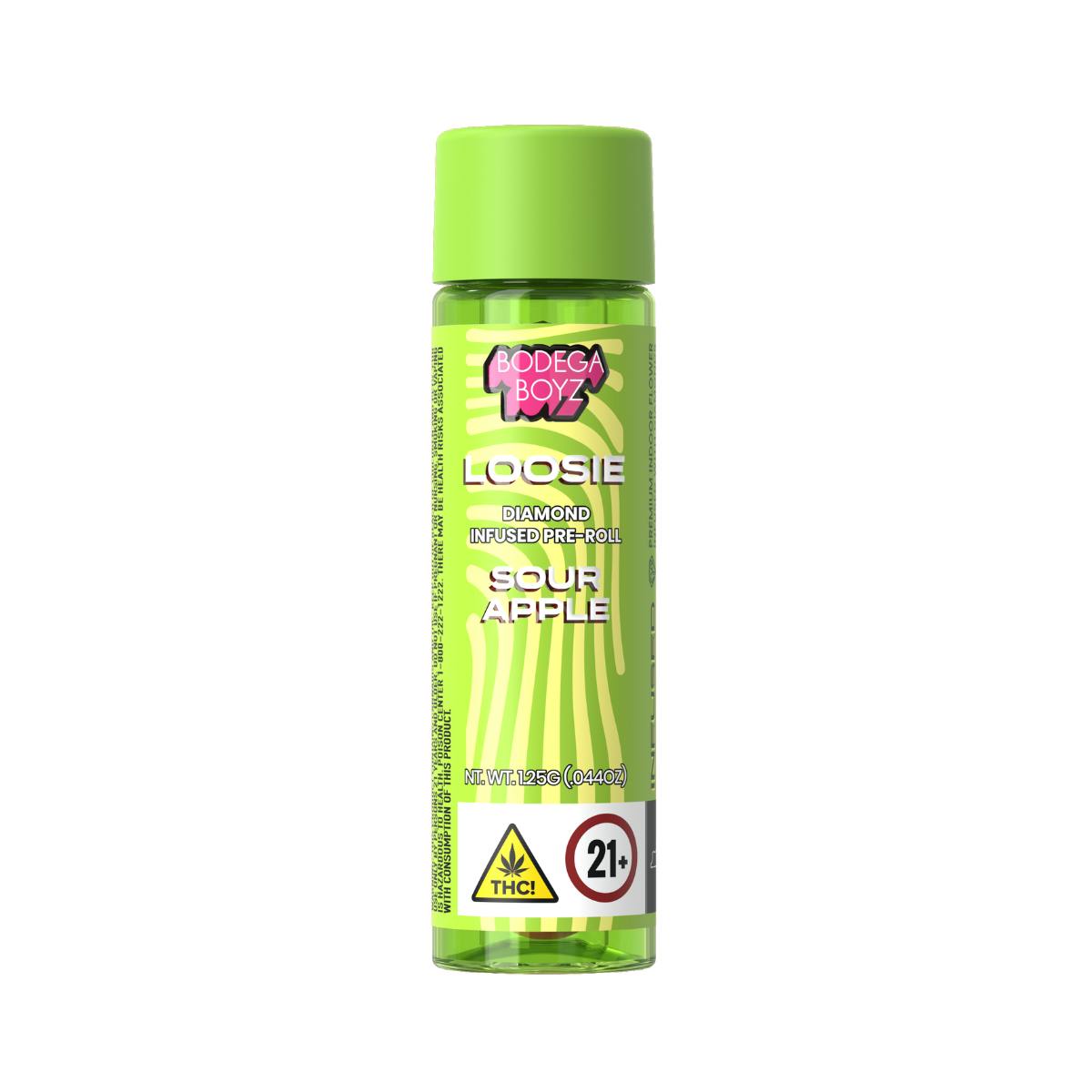Bodega Boyz | Sour Apple | Loosies | Diamond Infused Preroll 1 Ceramic Pre-Roll | Hybrid