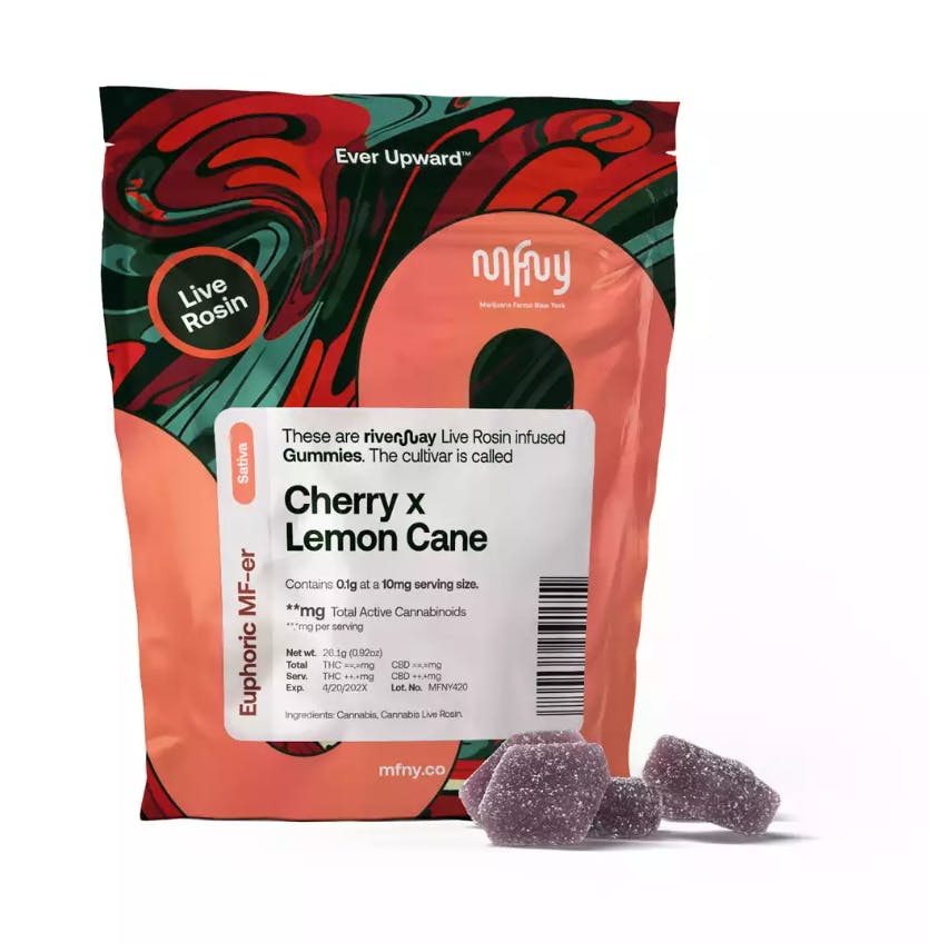 Cherry x Lemon Cane | Live Rosin Gummies | 10 Pack | Sativa | MFNY