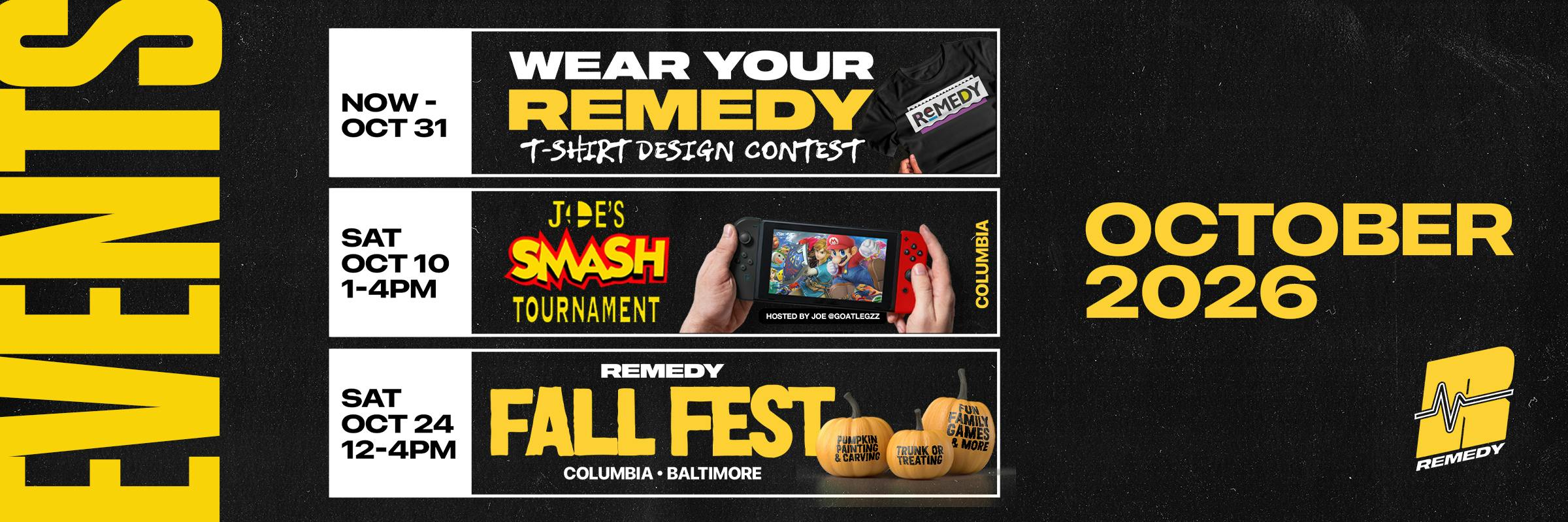 October events at Remedy Baltimore