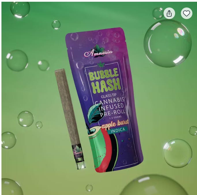 Amnesia - Apple Burst - 1.3g Bubble Hash Infused Preroll