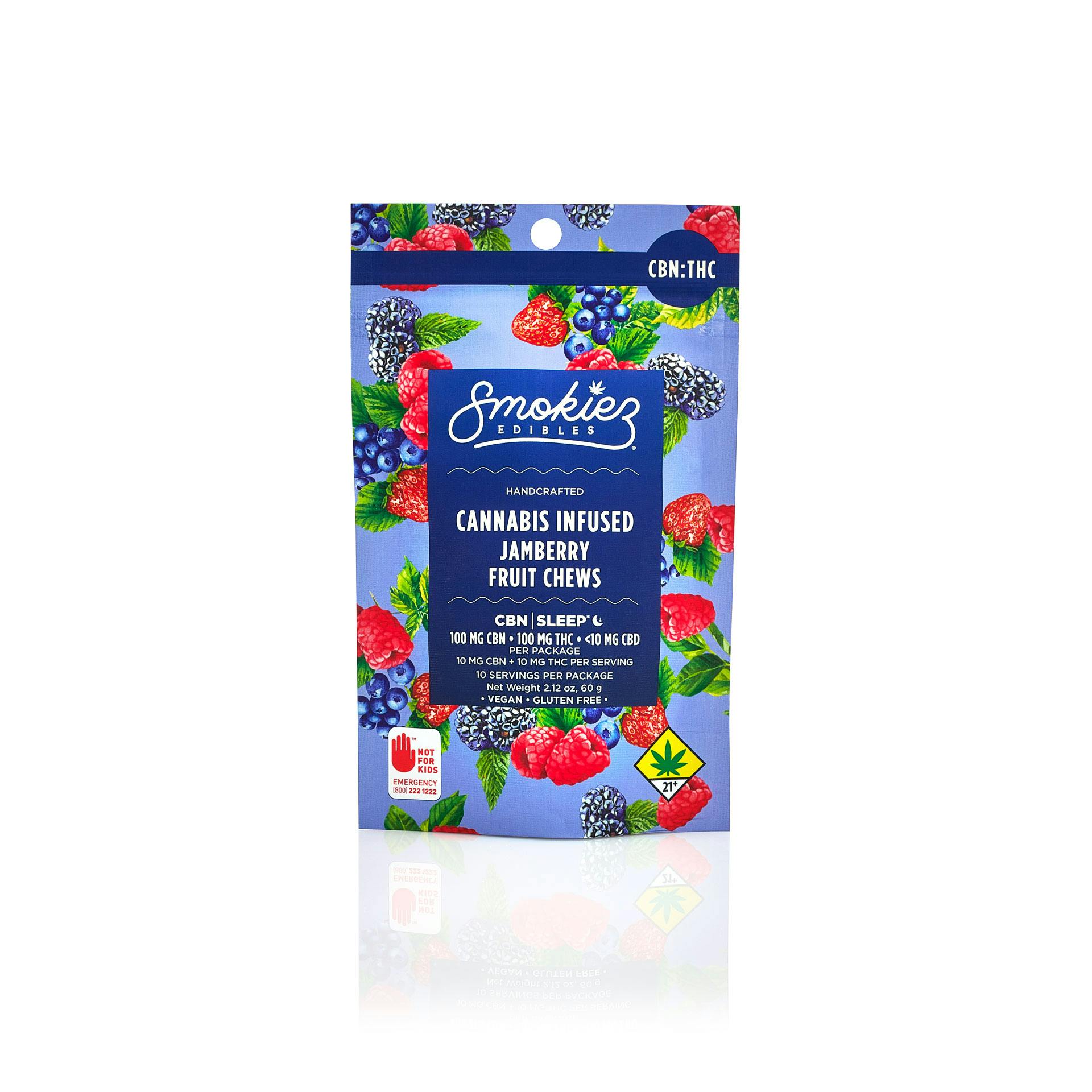 CBN:THC 1:1 Jamberry 100mg CBN:100mg THC Fruit Chews