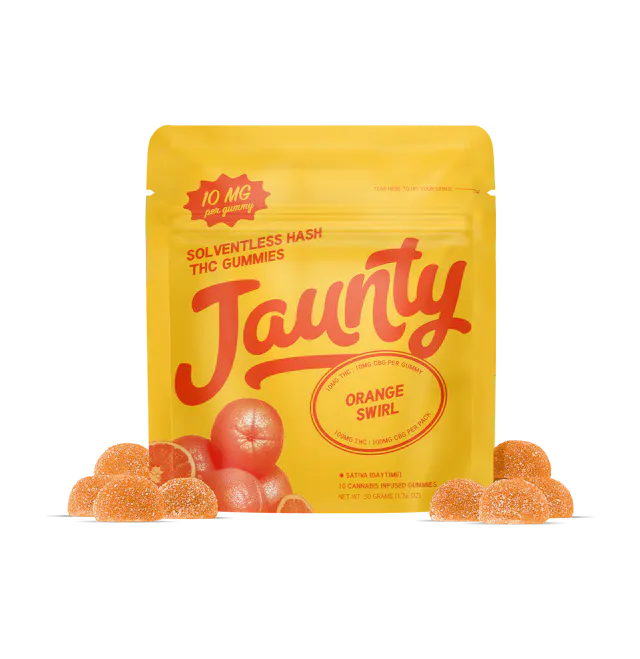 Jaunty Orange Swirl  | Hash-Infused Gummies | 100mg | 10pk