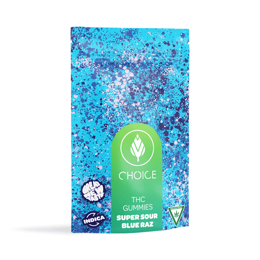 Choice | Gummies - Super Sour Blue Razz (Indica) - 200mg
