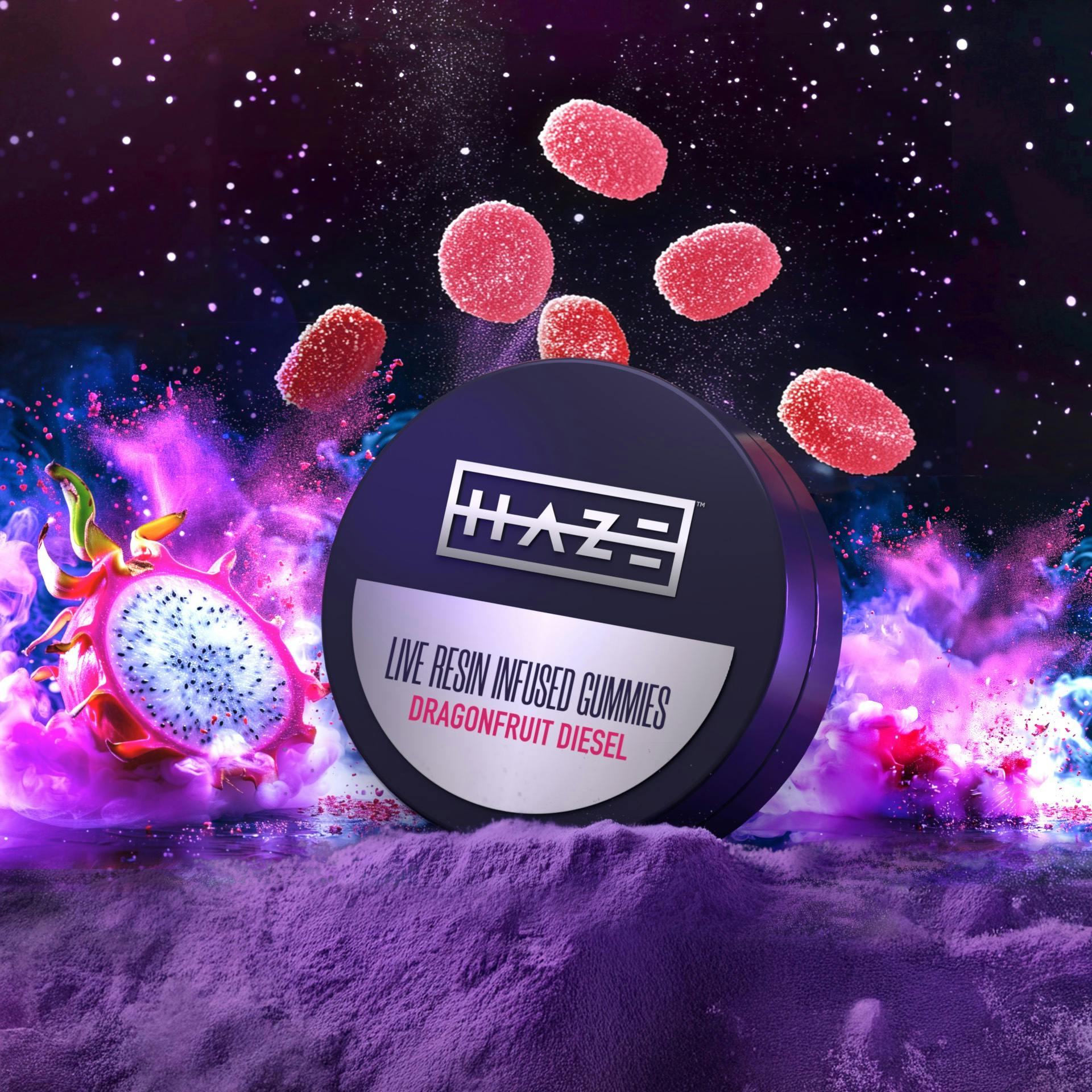 Haze Dragonfruit Diesel Live Resin Gummies