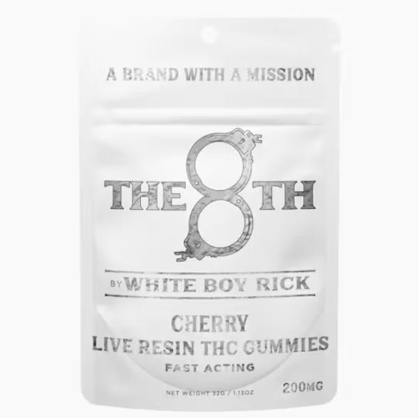 Product: THE 8TH BY WHITE BOY RICK | CHERRY - LIVE RESIN GUMMIES | FAST ACTING | 200MG