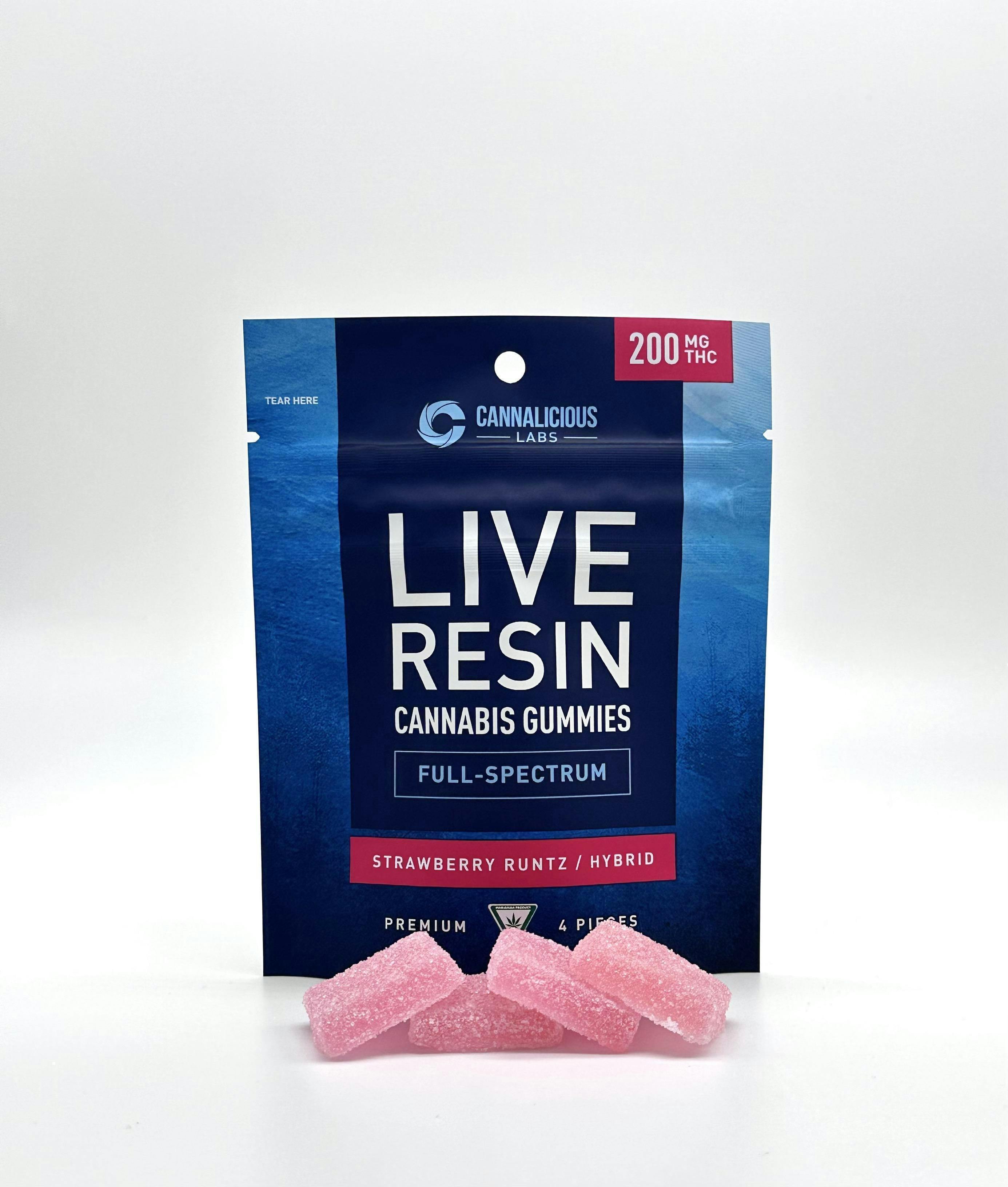 Cannalicious - 200mg Live Resin Gummies - Strawberry Runtz