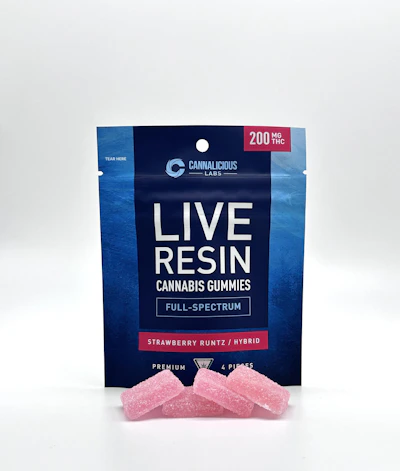 Cannalicious - 200mg Live Resin Gummies - Strawberry Runtz - CONCENTRATES by Cannalicious Labs at King of Budz