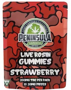 PENINSULA GARDENS | STRAWBERRY - LIVE ROSIN GUMMIES | 200MG