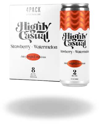 Product: Highly Casual | Strawberry + Watermelon Seltzer 4pk | 8mg