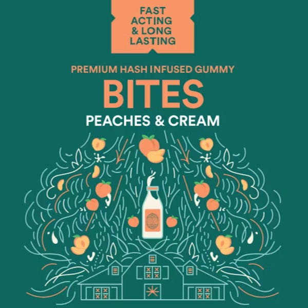 Peaches & Cream Bites (H) - 100mg - Bountiful Farms
