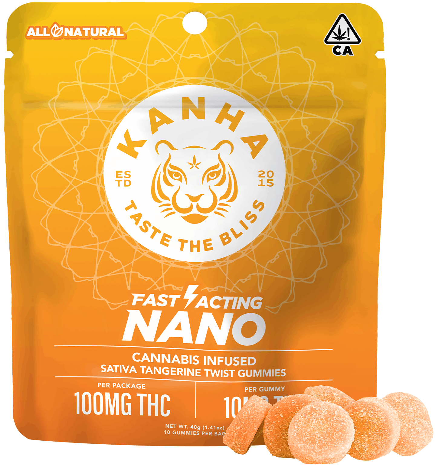 Product: Kanha | Tangerine Twist | Fast-Acting Nano Gummies - 100mg