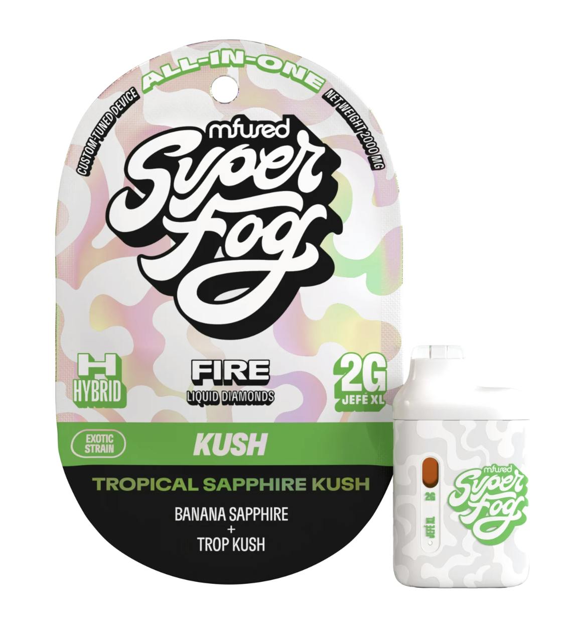 Product Disposable Super Fog Twisted Jefe Plus | Tropical Sapphire Kush (H) Mfused