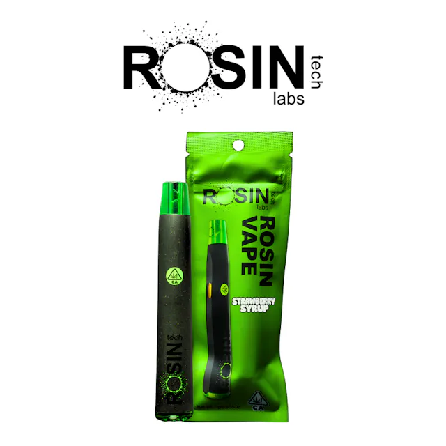 Rosin Tech Labs Rosin Vape Strawberry Syrup 1g (indica hybrid, live rosin disposable)