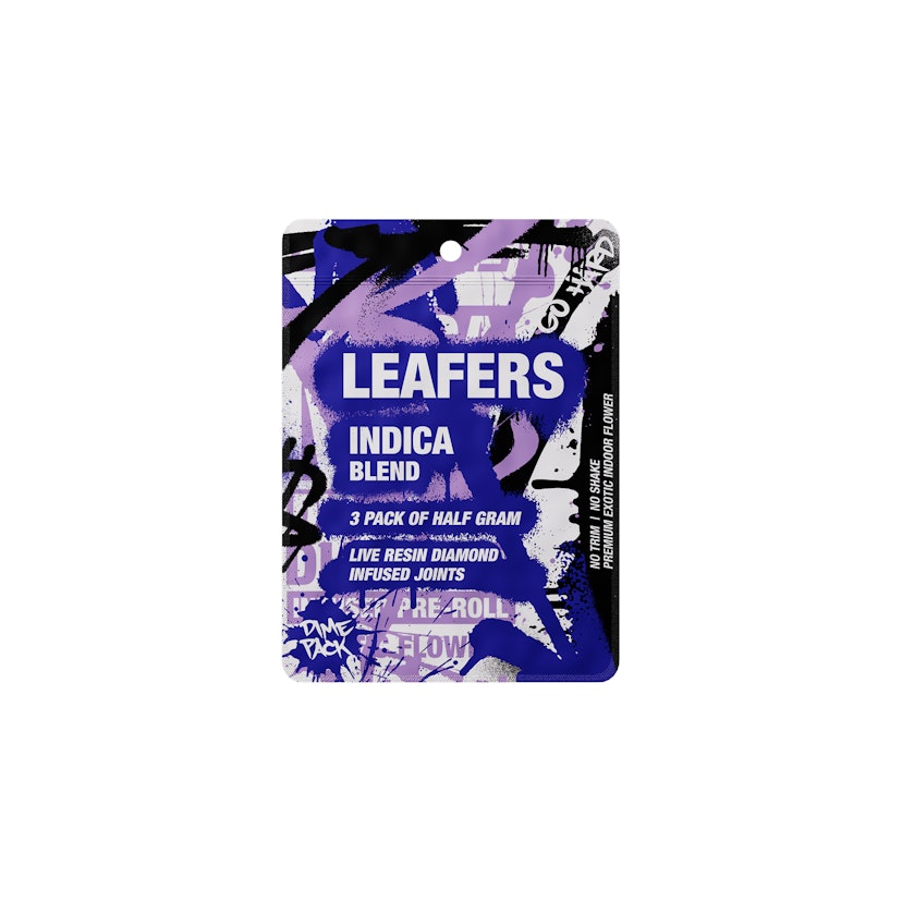 Leafers Live Resin Diamond Infused Joints: 3pk Indica Blend