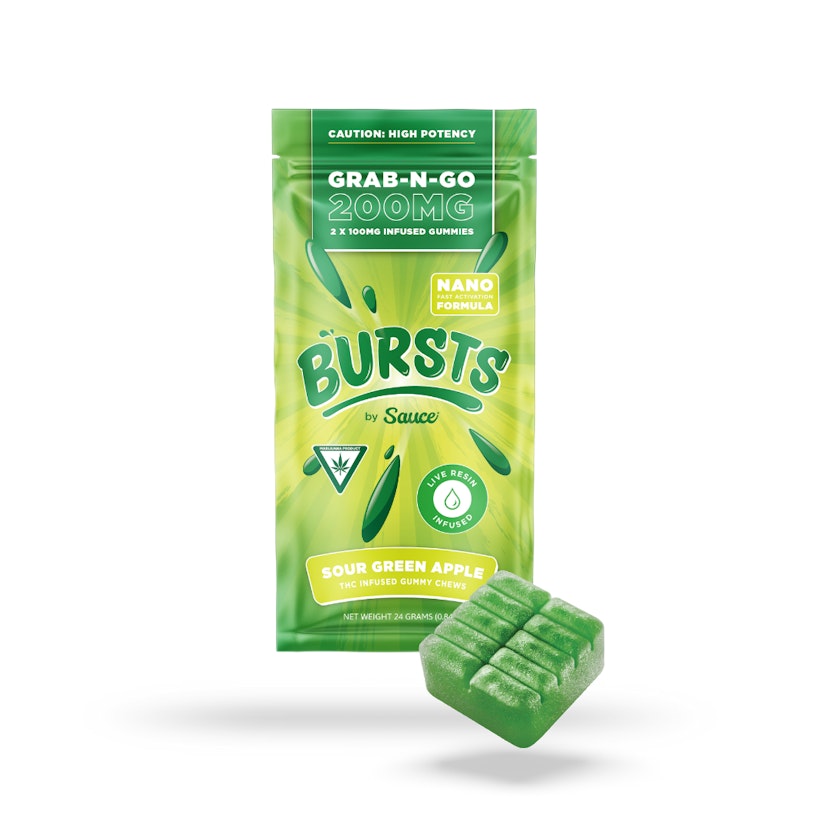 Sour Green Apple - Live Resin Infused Bursts - 200MG