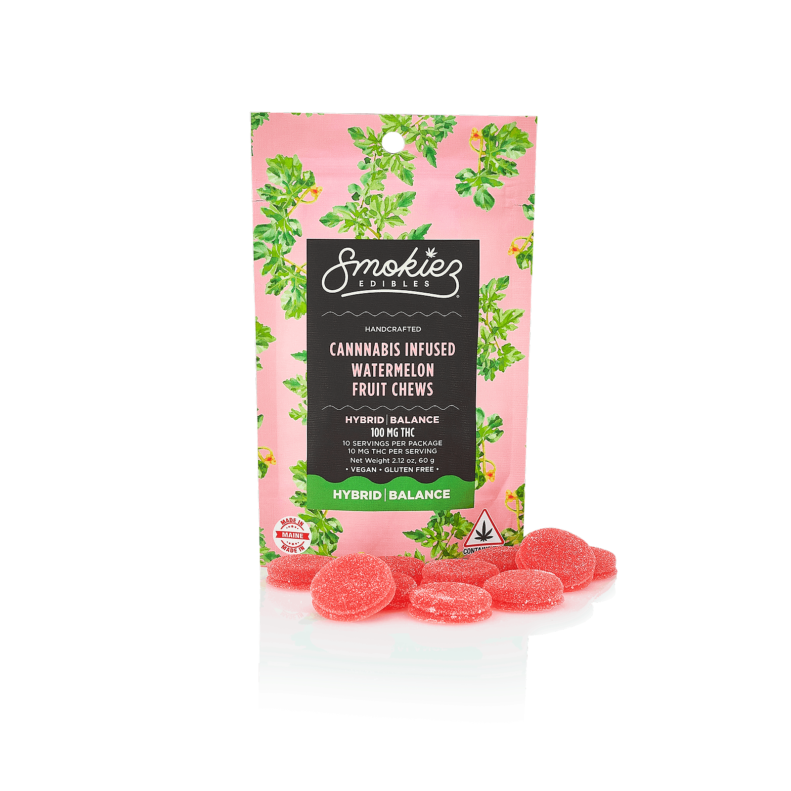 Smokiez - Sweet Watermelon Fruit Chews 100mg - 10pk-2
