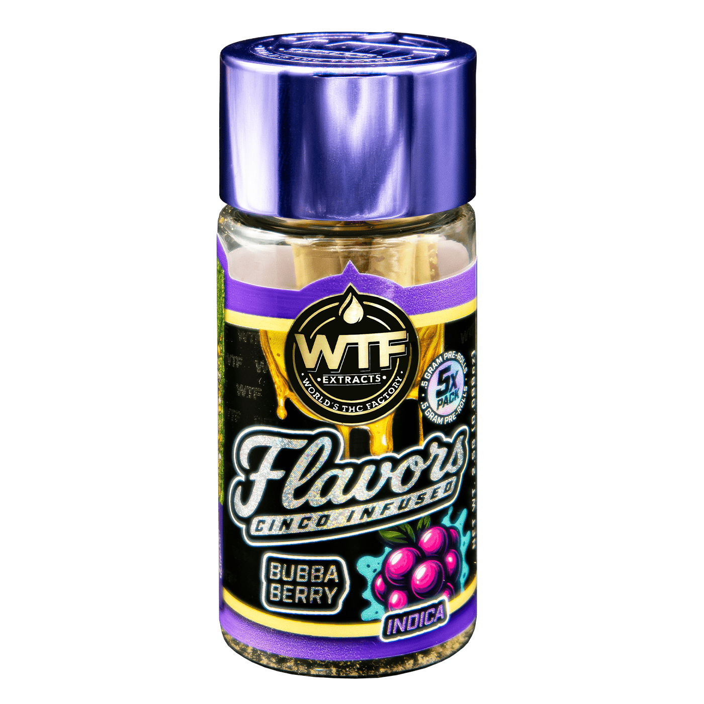 WTF - Cinco Infused Preroll 5pk - Bubba Berry (I) (2.5g)