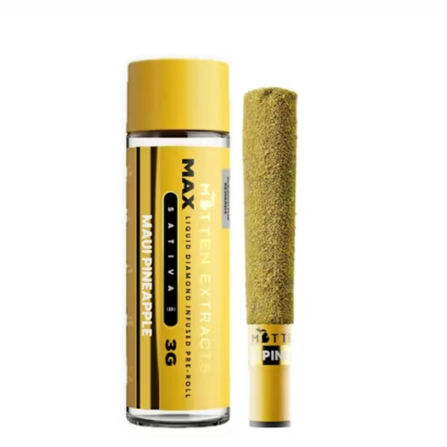 Mitten Extracts - Liquid Diamond Sauce Infused Preroll - - Sativa - **MAUI PINEAPPLE** (2/$35)