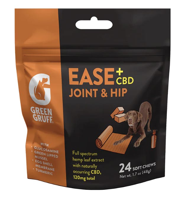 Green Gruff- Ease Plus CBD| Joint & Hip Dog Supplement 24ct