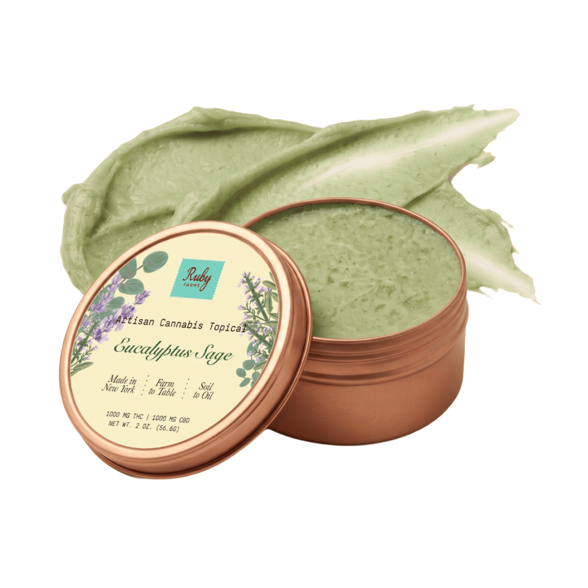 Ruby Farms Eucalyptus Sage | Artisan Cannabis Topical | 1000 Mg THC CBD