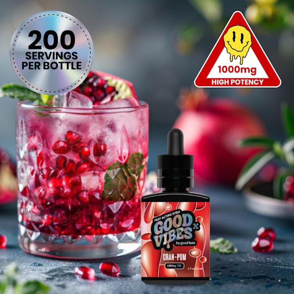 Cranberry Pomegranate (H) - 1000mg Fast-Acting Cannabis Syrup - Good Vibes X