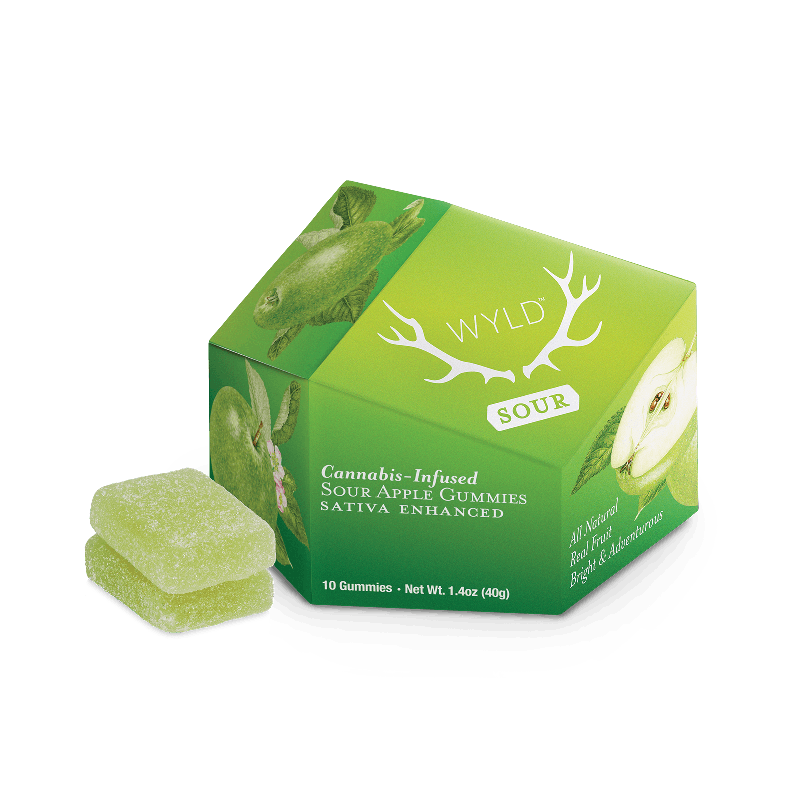 Sour Apple Sativa Enhanced Gummies Natural Wonders