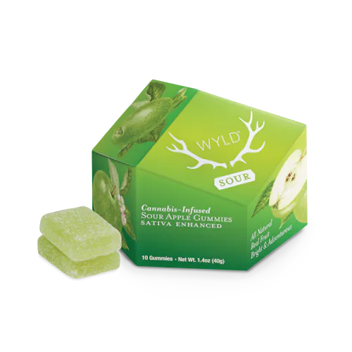 WYLD | Sour Apple | Sativa | Edible | 10 Pk-active