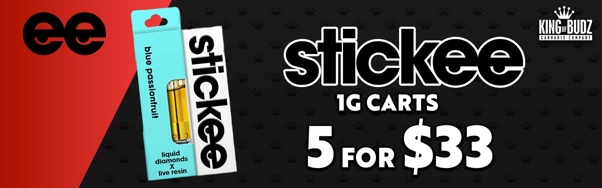 5/$33 Stickee 1g Live Resin Cartridges