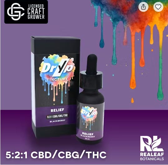 Tincture | Realeaf Botanicals | Dryp Relief [5:2:1 CBD/CBG/THC]