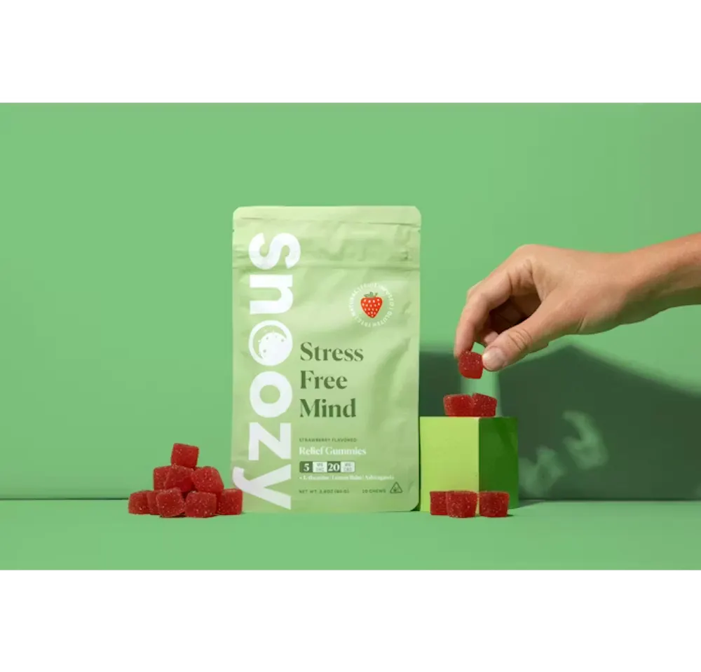 Product Snoozy - Strawberry Stress Free Mind - 5mg THC - 20mg CBD - Gummy