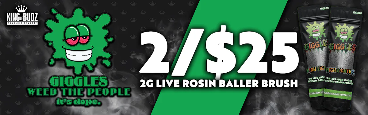 Giggles 2g Live Rosin Baller Brush- 2 for $25