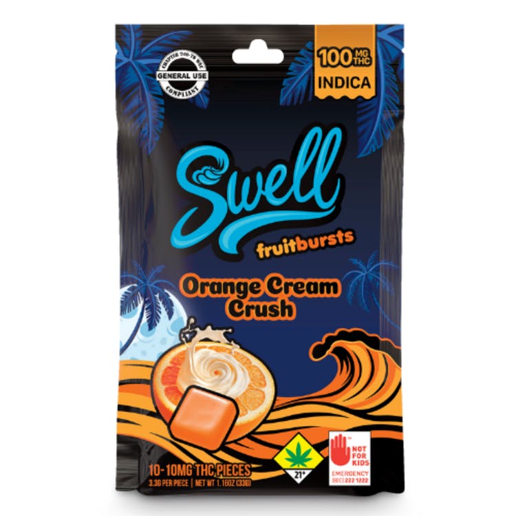 Swell: Indica Orange Cream Crush - Fruit Bursts 10pk 100mg