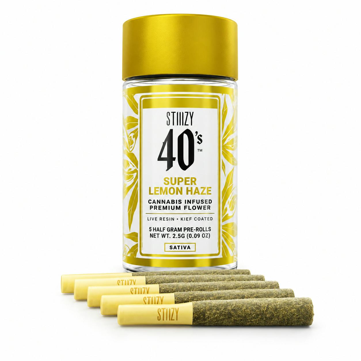 STIIIZY | Super Lemon Haze | 40's Infused Preroll | 5pk