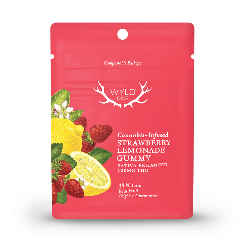 WYLD One Strawberry Lemonade Gummy 100mg Sativa