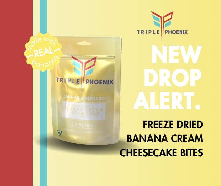 Product: Banana Cream Cheesecake Bites | 10mg x 20pk | Triple Phoenix