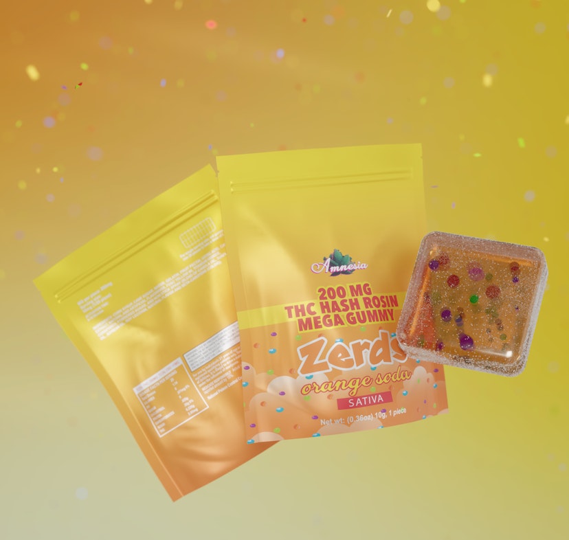 Amnesia | 200mg Hash Rosin Gummies 5pk | Orange Soda