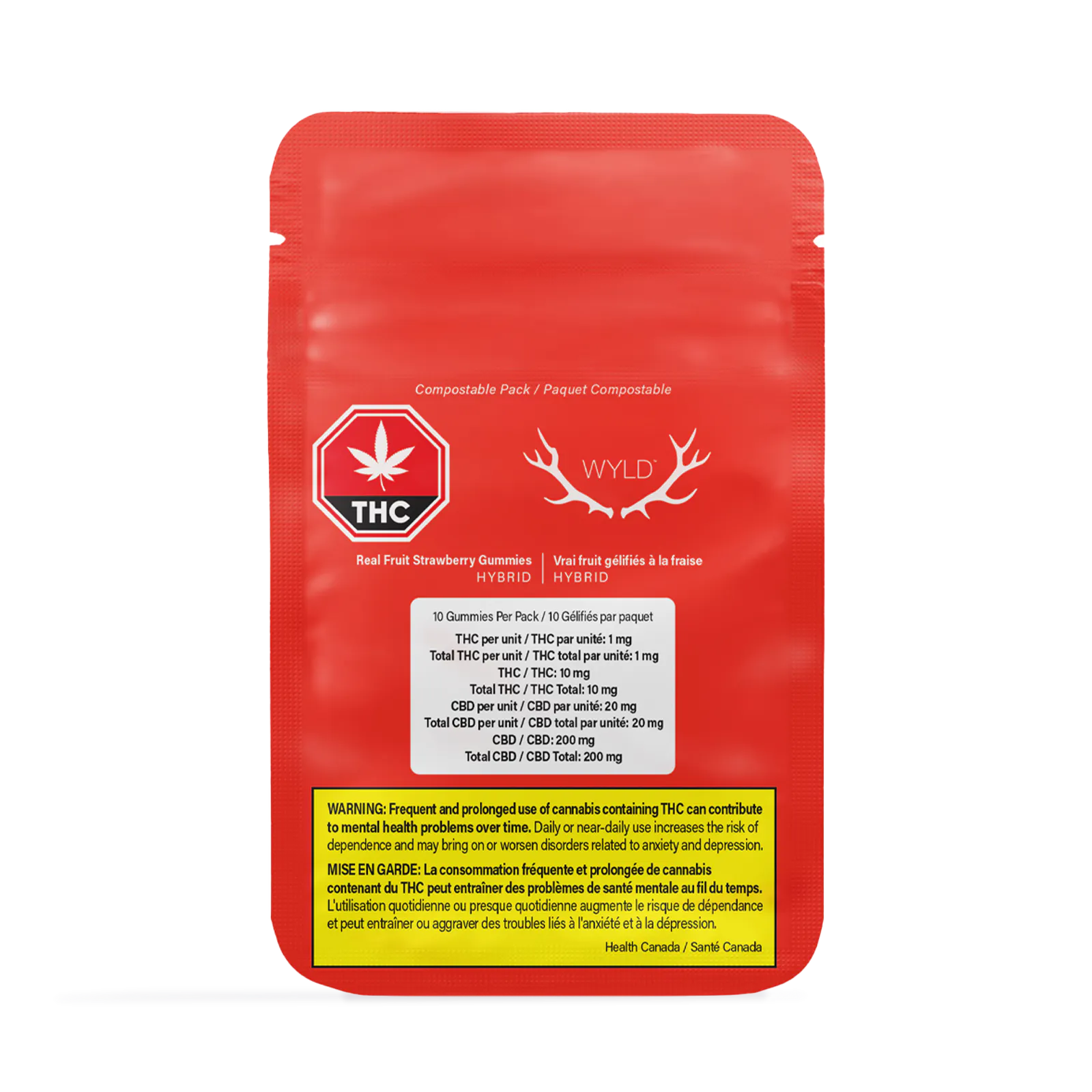 Wyld - Real Fruit Strawberry 20:1 CBD:THC Gummies | 10-pack
