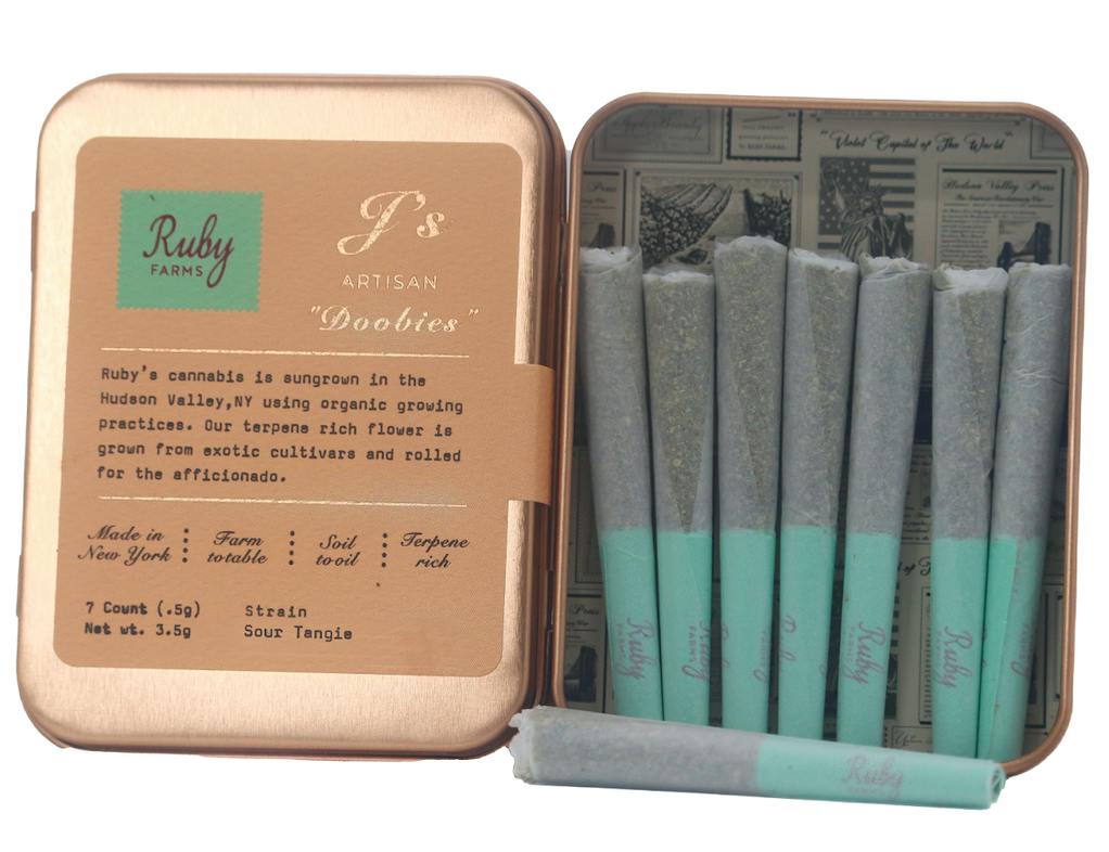Sour Tangie | 7 Pack Doobies | 3.5g | Pre rolls | Sativa | Ruby Farms