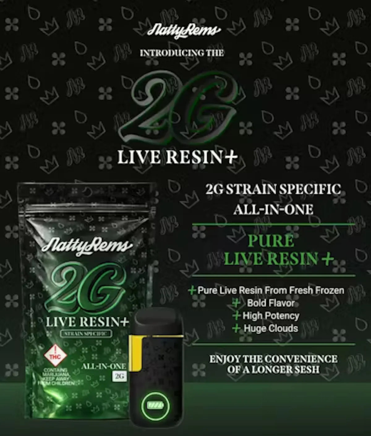 Natty Rems – Live Resin – AIO – Super Lemon Haze (S) 2000mg 2g ...