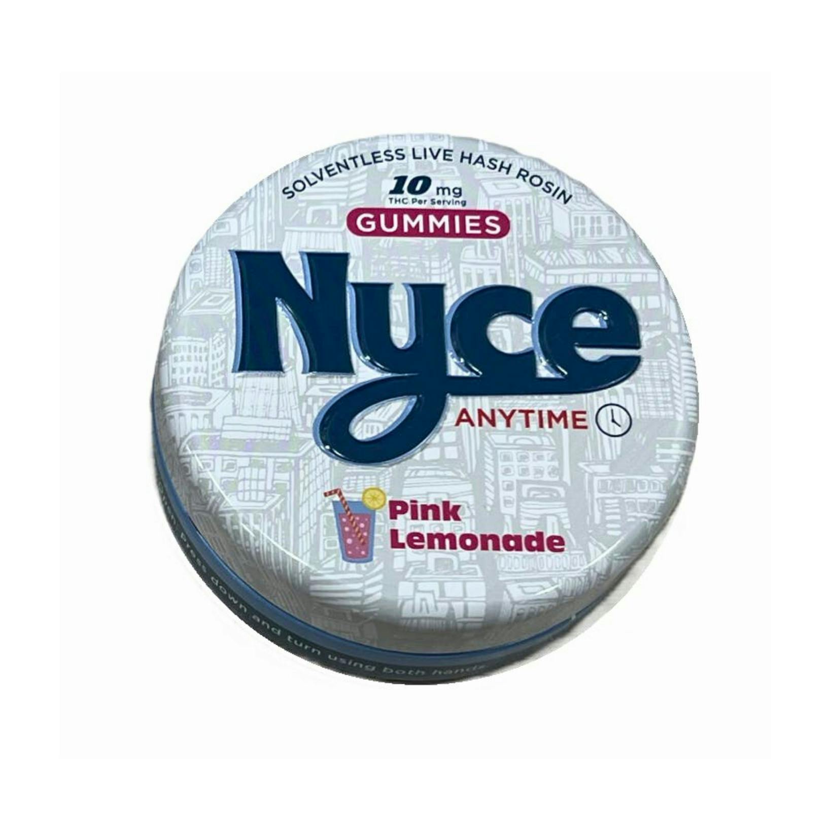 Nyce - Pink Lemonade Live Hash Rosin Gummies 10pk - 100mgNyceHybridTHC: 100 mgKaya Bliss Summer Special! Spend $250 get $30 Off!+2