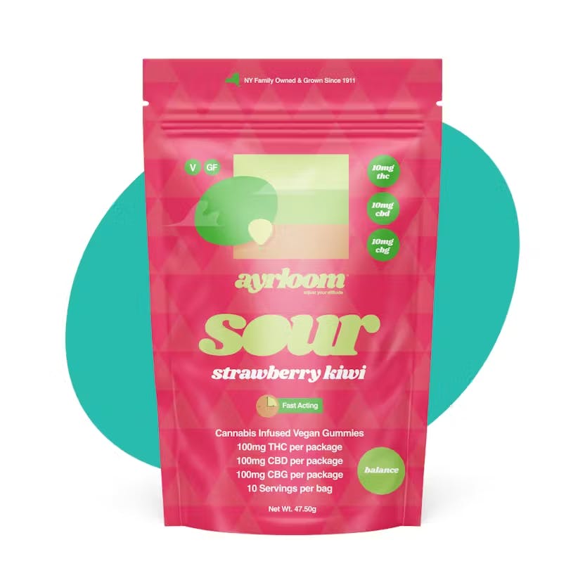Product Ayrloom - Sour Strawberry Kiwi - 10pk - 100mg - 1:1:1